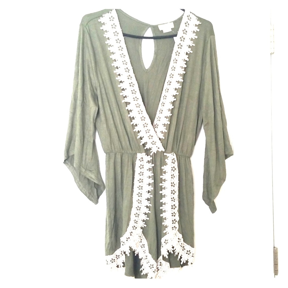 Green Poetry Romper